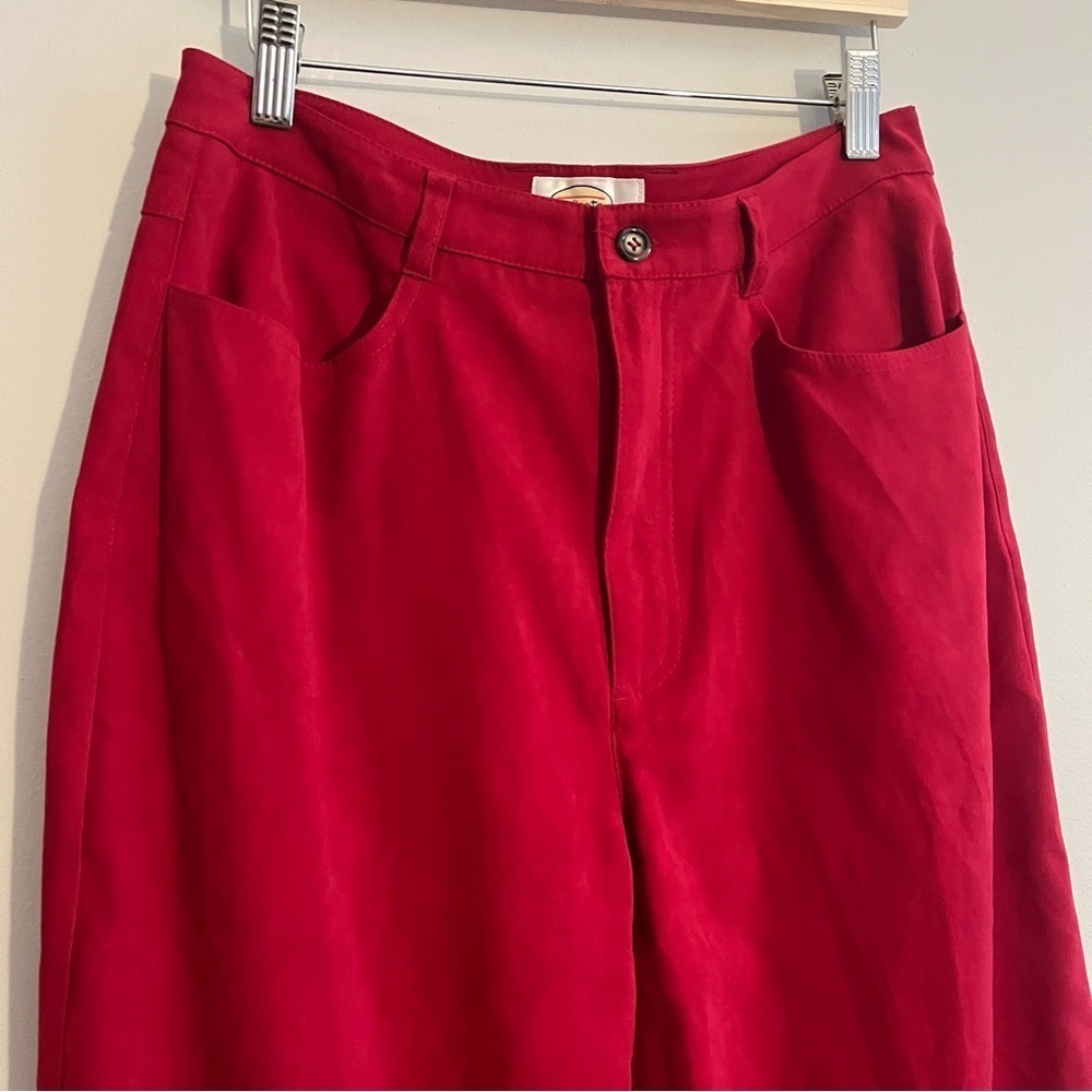 VTG Talbots Women’s 8 Velvety High Rise Red Pants Stretch Holiday Comfy Chic